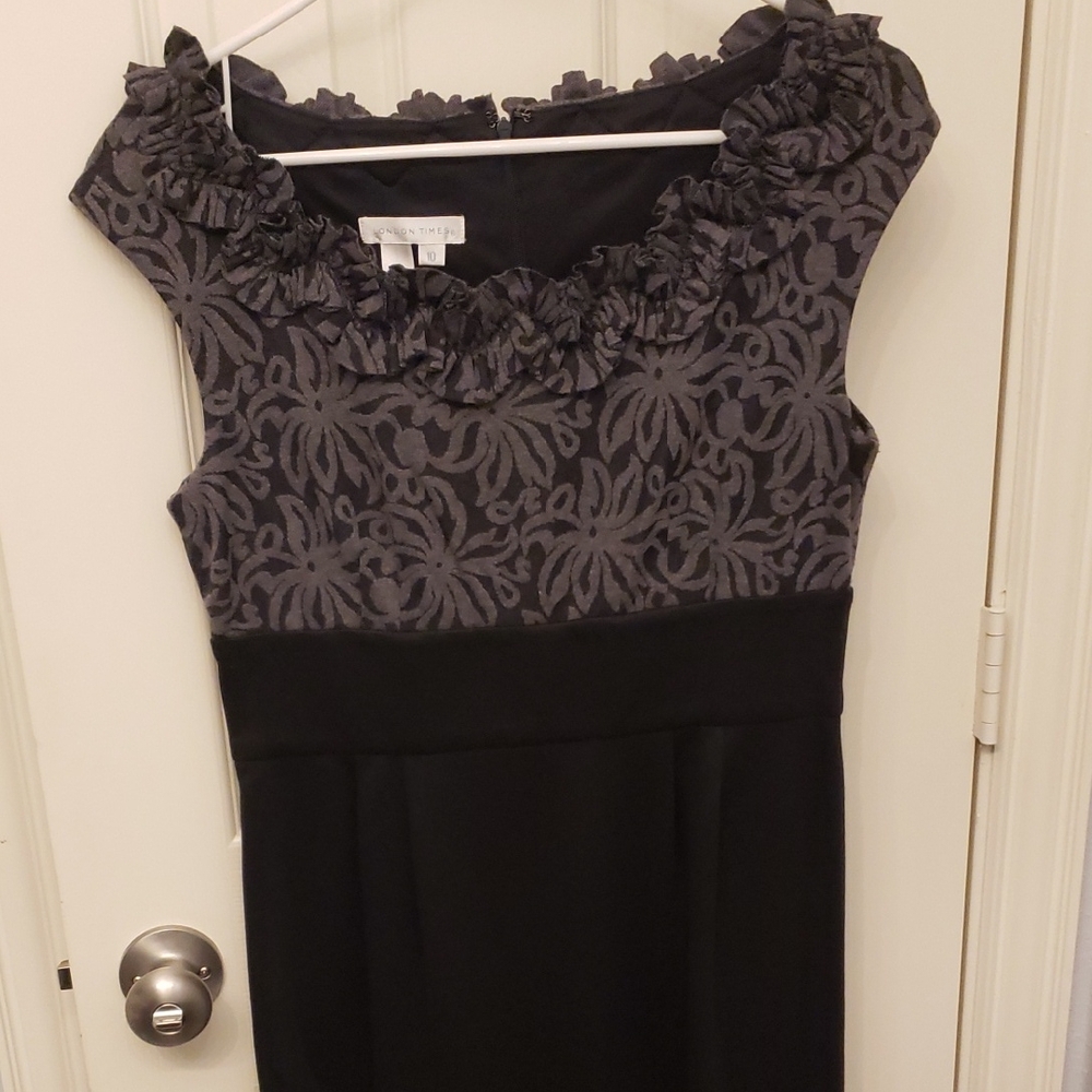 Black and Gray Floral Dress
